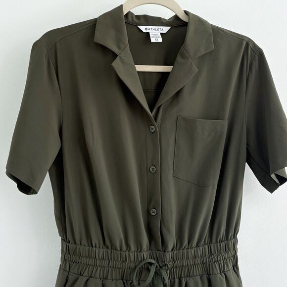 Athleta Avenue Olive Green Athletic Romper - Picture 6 of 8